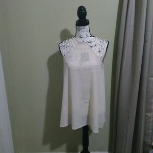 Entro off white semi sheer sleeveless tank top small
